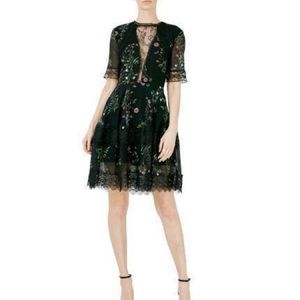 NICHOLAS WILD FLOWER MINI DRESS PRINT SIZE 0